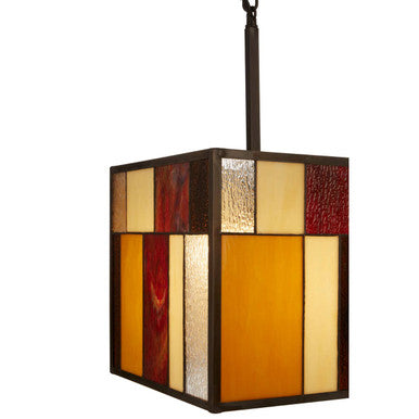 Orsina Waldorf Deco Rectangle Ceiling Light – Bronze & Textured Glass