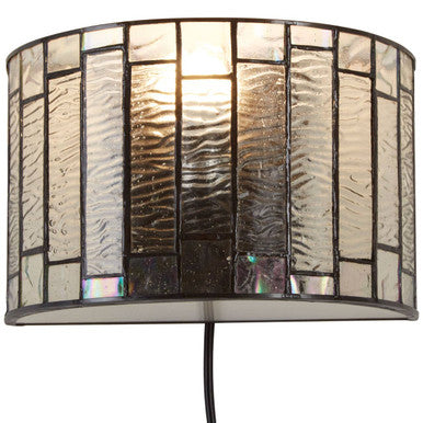 Orsina Waldorf Deco Wall Light – Bronze Tiffany Style Glass Sconce
