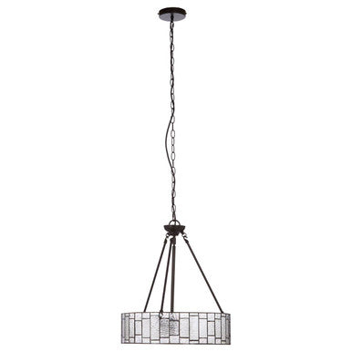 Orsina Waldorf Art Deco Pendant Light – Bronze & Textured Glass