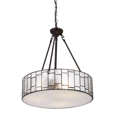 Orsina Waldorf Art Deco Pendant Light – Bronze & Textured Glass
