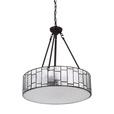 Orsina Waldorf Art Deco Pendant Light – Bronze & Textured Glass