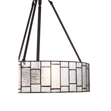 Orsina Waldorf Art Deco Pendant Light – Bronze & Textured Glass