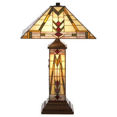 Orsina Wisteria Tiffany Table Lamp – Hand-Cut Stained Glass & Bronze
