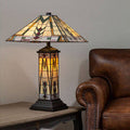 Orsina Wisteria Tiffany Table Lamp – Hand-Cut Stained Glass & Bronze