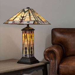 Orsina Wisteria Tiffany Table Lamp – Hand-Cut Stained Glass & Bronze
