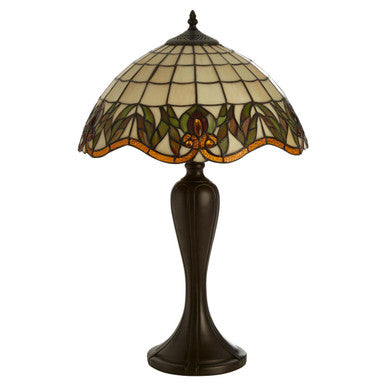 Orsina Wisteria Tiffany Table Lamp – Stained Glass Floral Umbrella Shade
