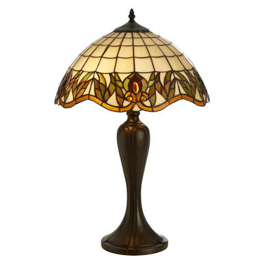 Orsina Wisteria Tiffany Table Lamp – Stained Glass Floral Umbrella Shade