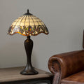 Orsina Wisteria Tiffany Table Lamp – Stained Glass Floral Umbrella Shade