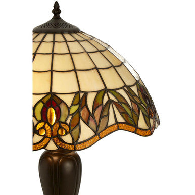 Orsina Wisteria Tiffany Table Lamp – Stained Glass Floral Umbrella Shade