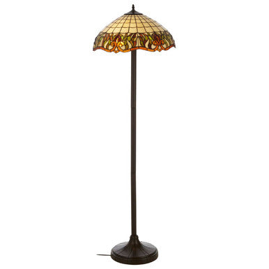 Orsina Wisteria Tiffany Floor Lamp – Stained Glass Floral Shade