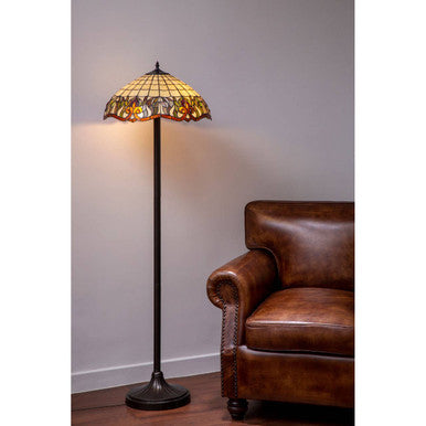 Orsina Wisteria Tiffany Floor Lamp – Stained Glass Floral Shade