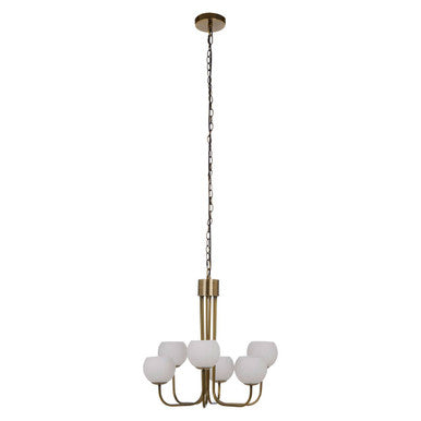 Orsina Waylen 6-Arm Modern Chandelier – Silver Iron & Clear Glass