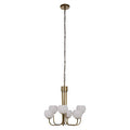 Orsina Waylen 6-Arm Modern Chandelier – Silver Iron & Clear Glass
