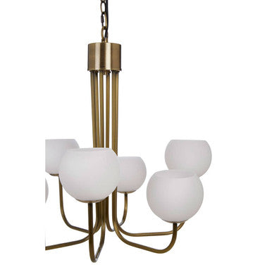 Orsina Waylen 6-Arm Modern Chandelier – Silver Iron & Clear Glass
