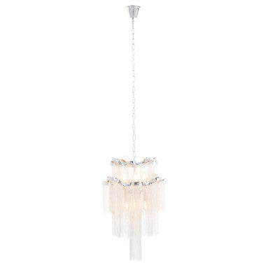 Orsina Lerici 2-Tier Chrome Pendant Light – 6-Light Modern Chandelier