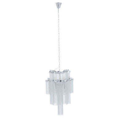 Orsina Lerici 2-Tier Chrome Pendant Light – 6-Light Modern Chandelier