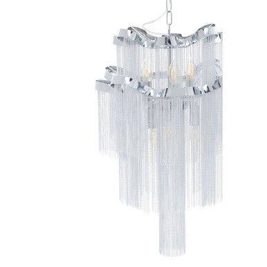Orsina Lerici 2-Tier Chrome Pendant Light – 6-Light Modern Chandelier