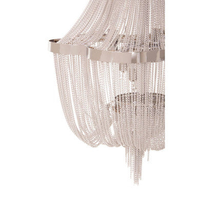 Orsina Lerici 6-Light Chrome Pendant – 39cm Modern Chain Chandelier