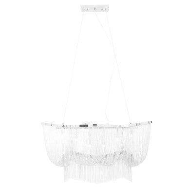 Orsina Lerici 6-Light Chrome Pendant Light | Modern Chain Chandelier
