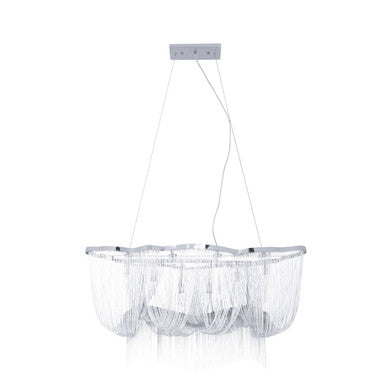 Orsina Lerici 6-Light Chrome Pendant Light | Modern Chain Chandelier