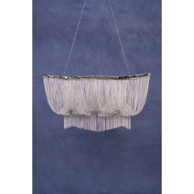 Orsina Lerici 6-Light Chrome Pendant Light | Modern Chain Chandelier