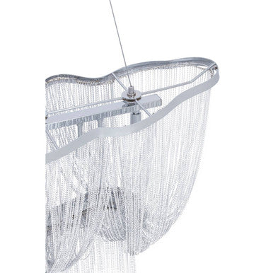 Orsina Lerici 6-Light Chrome Pendant Light | Modern Chain Chandelier