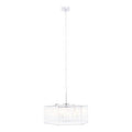 Orsina Lerici 6-Light Hexagonal Chrome and Ribbed Glass Pendant