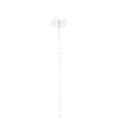 Orsina Lerici 6-Light Hexagonal Chrome and Ribbed Glass Pendant