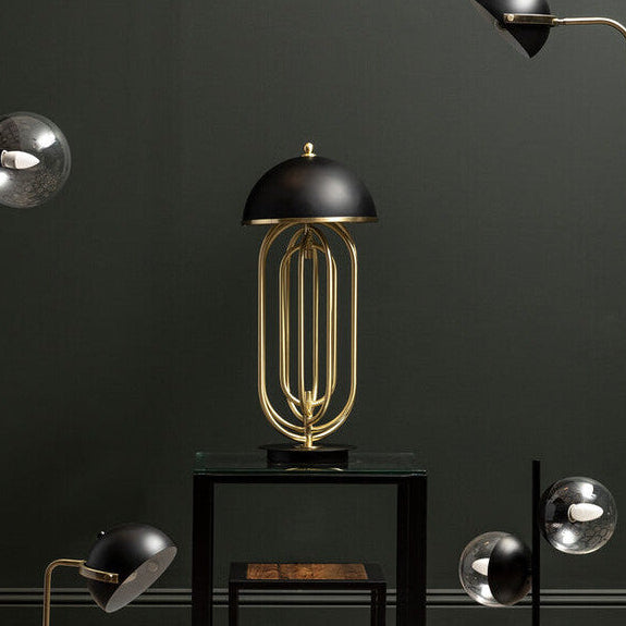Orsina Metropolis Metal Desk Lamp – Modern Task Light with Black Shade