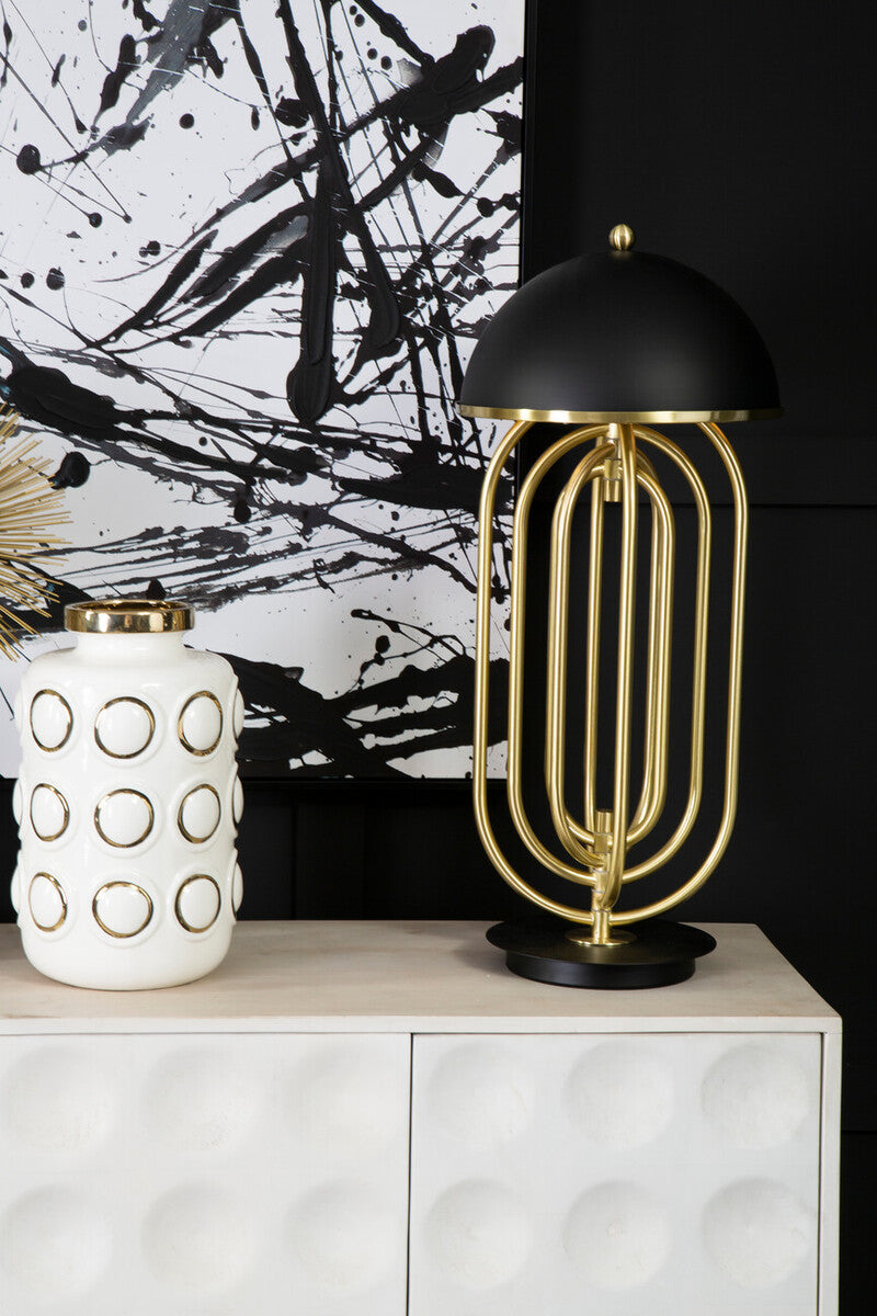 Orsina Metropolis Metal Desk Lamp – Modern Task Light with Black Shade