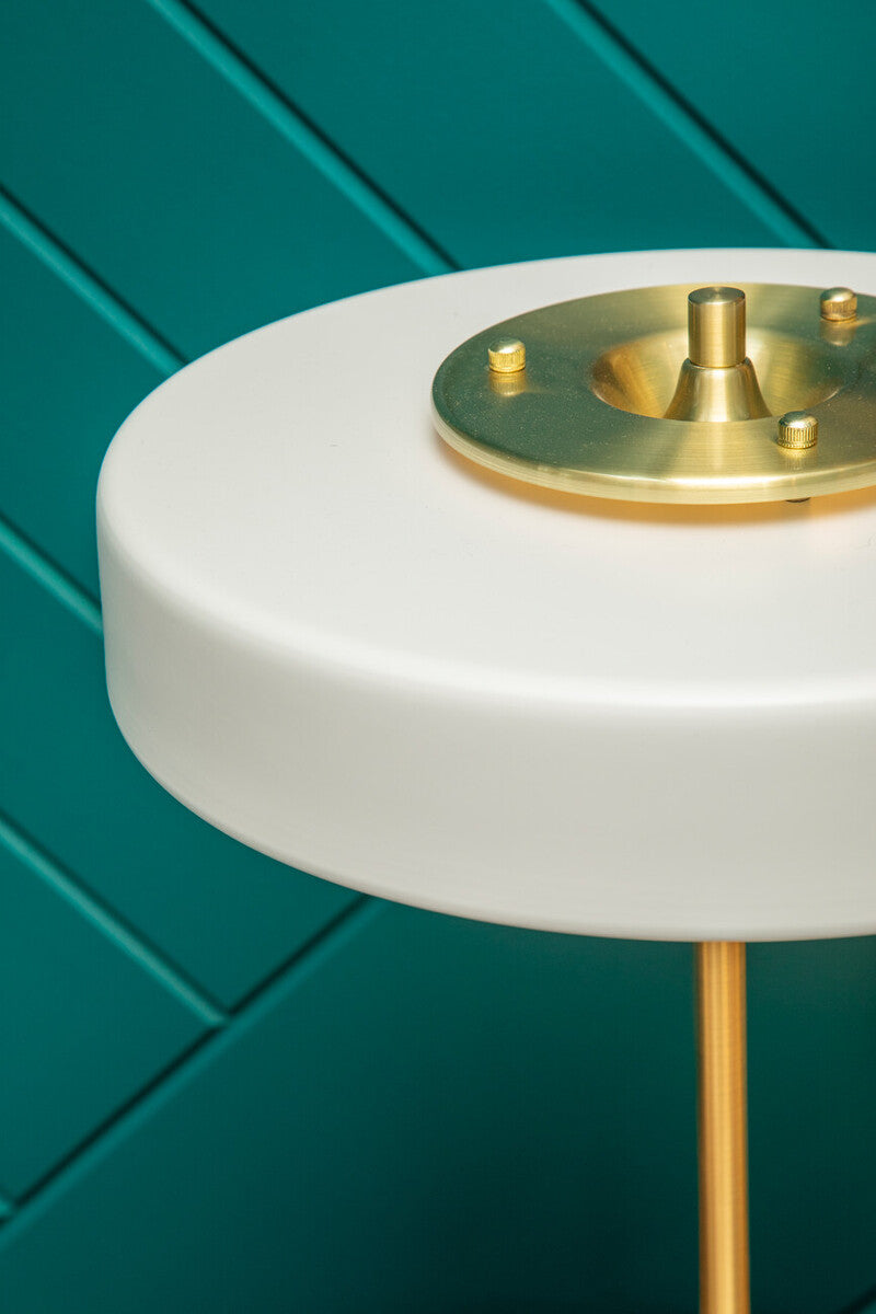 Orsina Rogano Table Lamp – Gold Finish Frame with White Shade