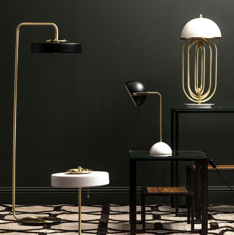 Orsina Rogano Floor Lamp – Modern Gold and Black Minimalist Lighting