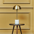 Orsina Murdoch Table Lamp – Gold Dome Shade with White Marble Base