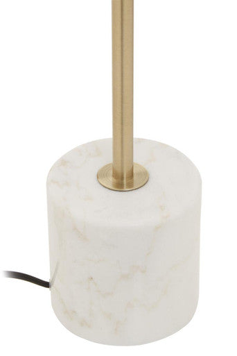Orsina Murdoch Table Lamp – Gold Dome Shade with White Marble Base