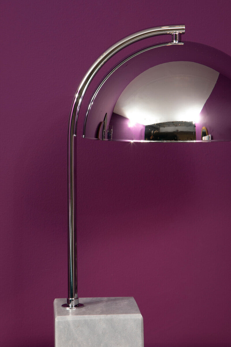 Orsina Murdoch Modern Chrome Table Lamp with Grey Marble Base