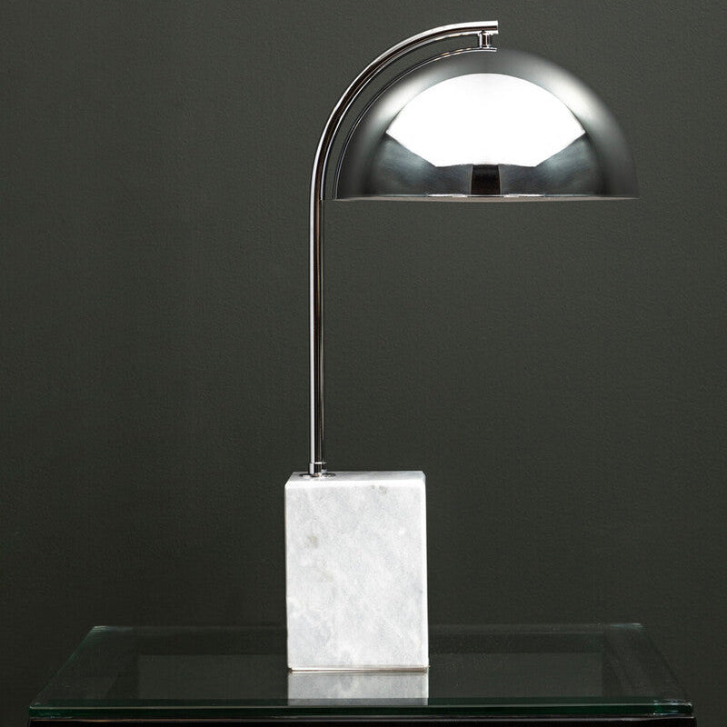 Orsina Murdoch Modern Chrome Table Lamp with Grey Marble Base