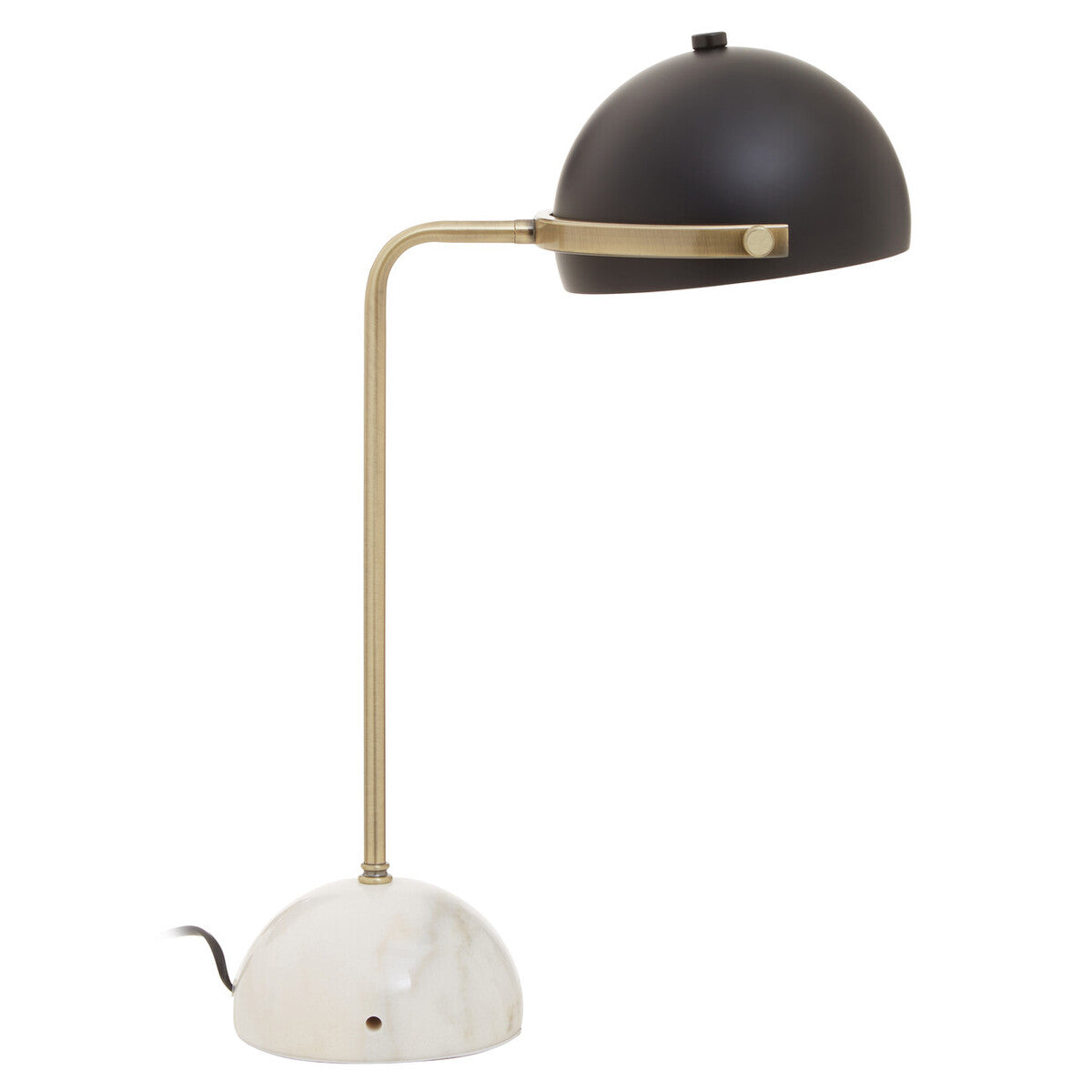Orsina Murdoch Brass Desk Lamp with Adjustable Shade and Marble Base