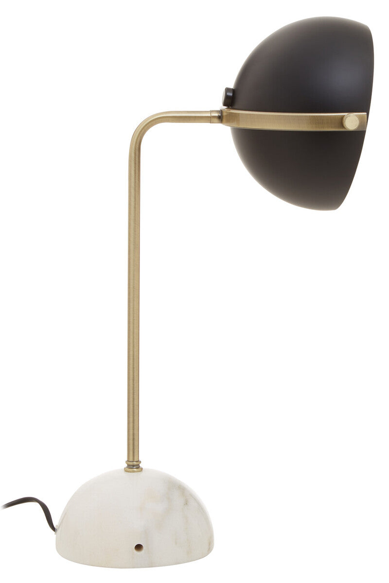 Orsina Murdoch Brass Desk Lamp with Adjustable Shade and Marble Base