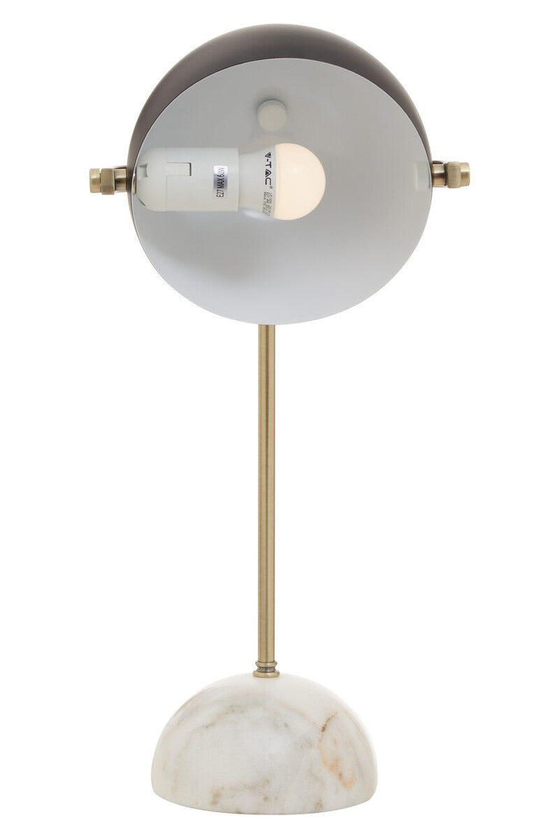Orsina Murdoch Brass Desk Lamp with Adjustable Shade and Marble Base