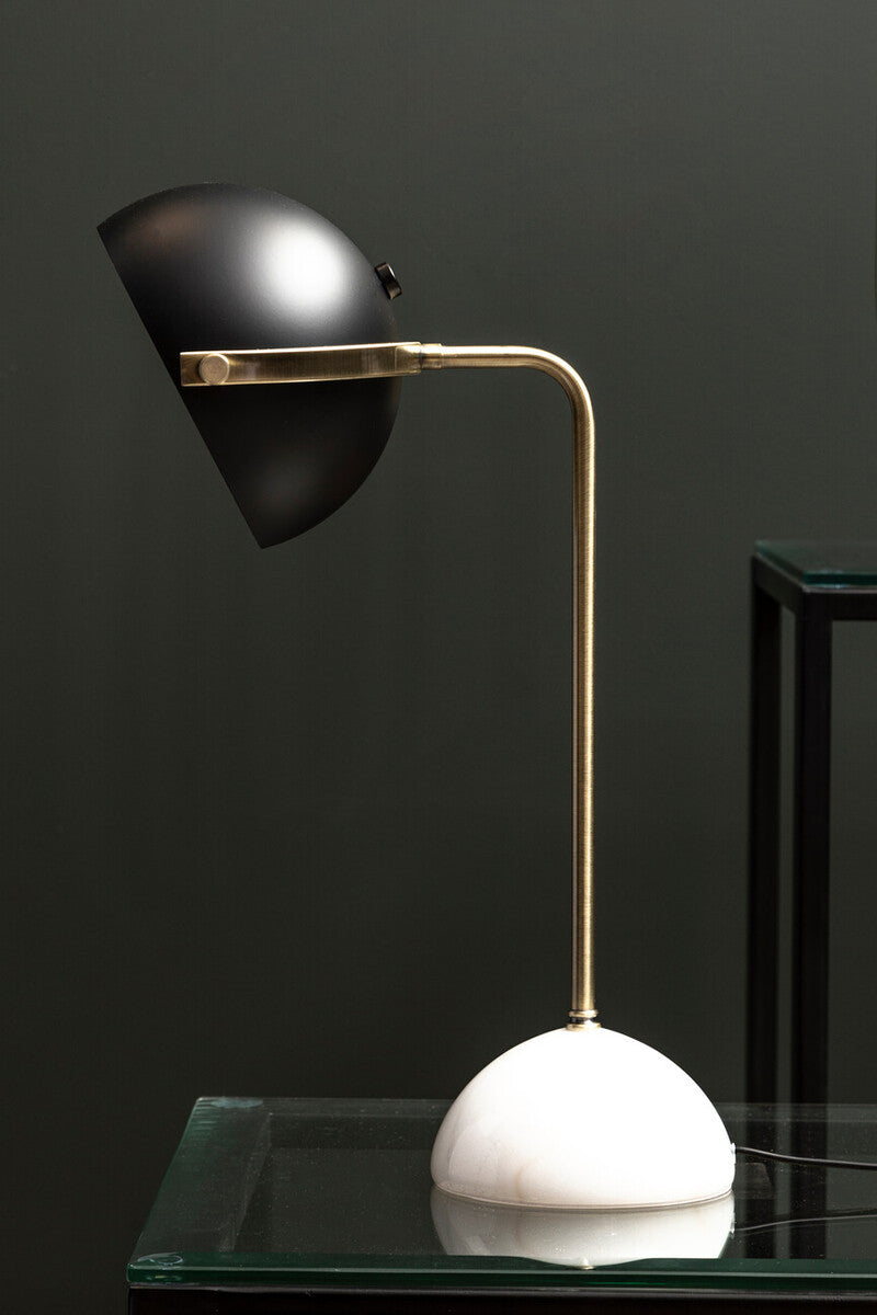 Orsina Murdoch Brass Desk Lamp with Adjustable Shade and Marble Base