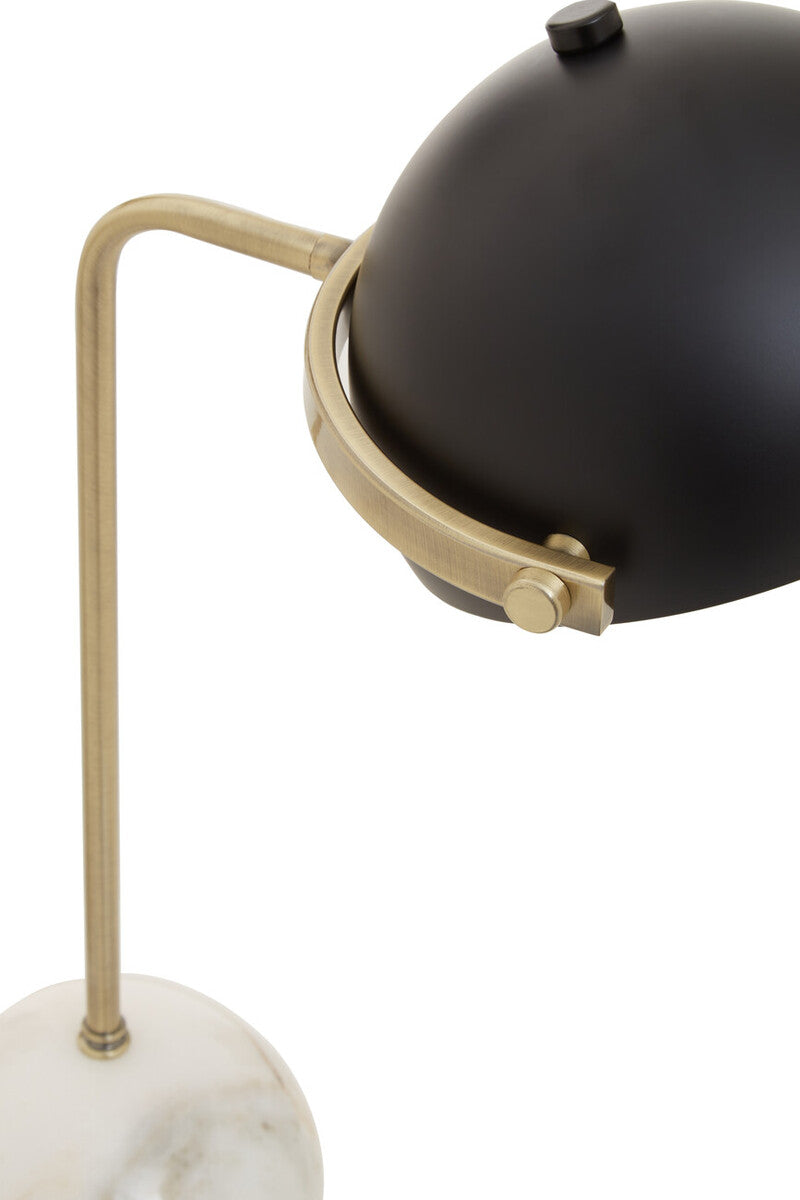Orsina Murdoch Brass Desk Lamp with Adjustable Shade and Marble Base