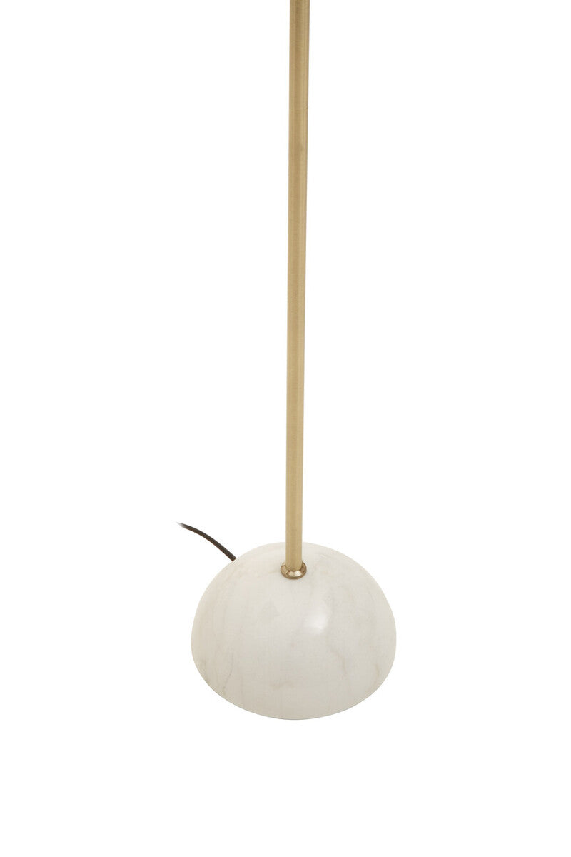 Orsina Murdoch Brass Arc Floor Lamp with Black Shade and Marble Base