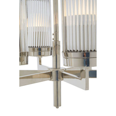 Orsina Hilton 6-Arm Pendant Light | Fluted Glass & Polished Nickel