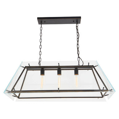 Orsina Palasso Industrial 3-Light Pendant – Black and Gold Lantern