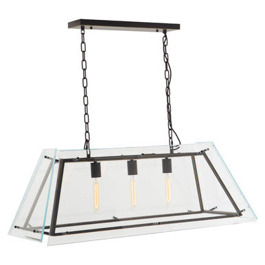 Orsina Palasso Industrial 3-Light Pendant – Black and Gold Lantern