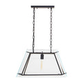 Orsina Palasso Industrial Pendant Light – Antique Black Metal & Glass