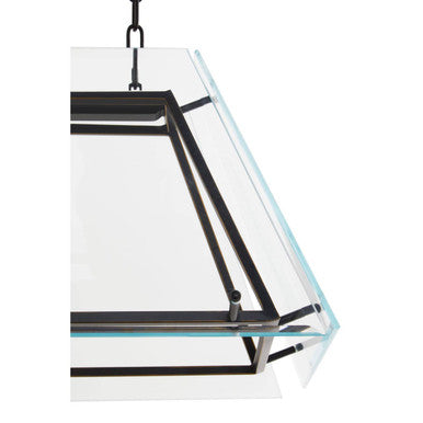Orsina Palasso Industrial Pendant Light – Antique Black Metal & Glass