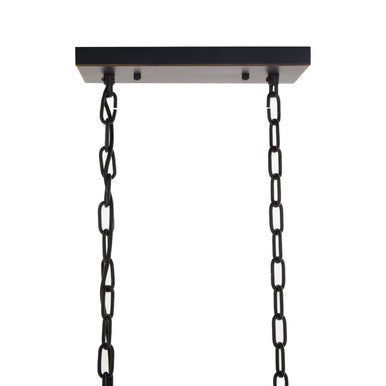 Orsina Palasso Industrial Pendant Light – Antique Black Metal & Glass