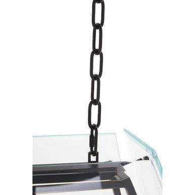 Orsina Palasso Industrial Pendant Light – Antique Black Metal & Glass