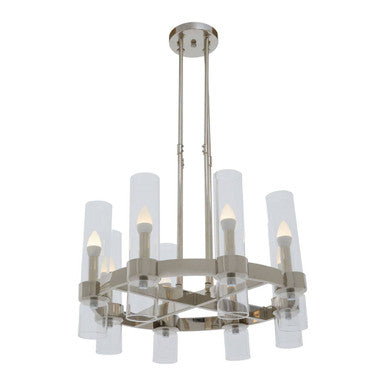 Orsina Alexis 8-Light Nickel Flush Mount Ceiling Light | Fluted Glass